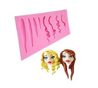 Molde de silicona de la torta del bebé de la muñeca de los moldes del pelo para el chocolate del fondant hecho a mano del jabón del azúcar del molde de la torta de la decoración de suministros