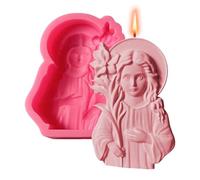 Molde de silicona de la Virgen María, molde de silicona con figura religiosa, molde de fácil liberación para resina, cera, hormigón, moldes de silicona, molde de escultura de estatua, molde de dama de
