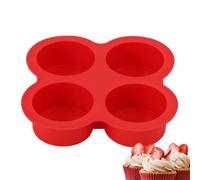 Molde de silicona de mousse, 4 cavidades, molde de silicona | Molde para repostería fina y chocolate para helados, brownie, pudín fino, trufas, gelatina, caramelos rojos