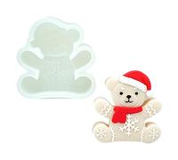 Molde de silicona de Navidad, molde de vela de oso de jengibre, molde de silicona con alimentos antiadherentes para cupcakes, chocolate, jabón de resina de fondant, molde de liberación fácil para