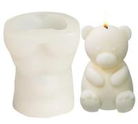 Molde de silicona de oso de peluche 3D, bonito molde de vela para hacer velas, moldes de resina para hacer velas perfumadas, jabones, fundición de resina, molde de jabón para bricolaje