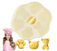 Molde de silicona de oso, silicona de fácil liberación, 6 cavidades, bonitos moldes de dibujos animados, moldes de fondant de oso, para hornear, decoración de galletas, decoración de cupcakes, hacer