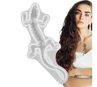 Molde de silicona de para resina epoxi, bandeja con delicado patrón de gecko, plantilla de alta calidad, duradera, flexible, estuche creativo para accesorios de papelería, protección