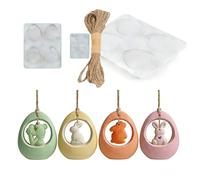 Molde de silicona de Pascua, juego de manualidades para familia y niños, moldes de Pascua aptos para alimentos, reutilizables, ideal para decoración del hogar y regalos de Pascua (moldes de huevos de