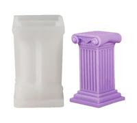 Molde de silicona de pilares griegos, molde de vela de columna romana 3D - Antiguo molde de vela de píldora griega, herramienta de fabricación de artesanías de jabón para velas