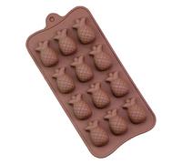 Molde de silicona de piña de 12 cavidades para hornear chocolate, mousse, pastel, molde de silicona para hornear corazón