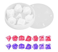 Molde de silicona de resina epoxi, dados DND, molde de silicona para hacer cubos con 7 huecos de poliedro, molde de silicona para juego digital