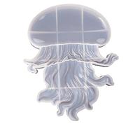 Molde de silicona de resina marina, posavasos de cristal con forma de medusa, arte temático del mar, decoración del hogar, moldes de silicona grandes para jabón de fundición de resina epoxi, único