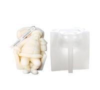 Molde de silicona de Santa Claus - TenPointFive ByTenPointThreeByNinePointEightCentimeter Molde de Vela de Navidad, Lindo Té para Dormir en Silla, Decoración de Mesa Artesanía de Resina, Jabón Vela de