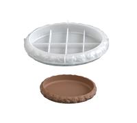 Molde de silicona de superficie lisa con textura de roca ovalada para bandeja de platos, manualidades, organizador de joyas de resina, molde de silicona para soporte