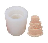 Molde de silicona de tres capas con forma de pastel para chocolate, caramelo, azúcar, manualidades, decoración de pasteles, jabón, día de regalo, moldes de silicona para hornear