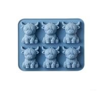 Molde de silicona de vaca para chocolate, fondant, postre, resistente al calor y apto para lavavajillas, diseño de animales 3D, molde para tartas, bombones, cubitos de hielo, ideal para fiestas de