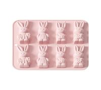 Molde de silicona en forma de conejo, molde de conejo antiadherente para fondant | Moldes de silicona de Pascua, para hacer galletas, pasteles, postres, jabones, velas y leyes