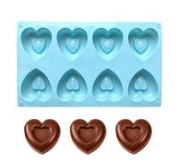 Molde De Silicona En Forma De Corazón - Bandeja de Silicona para Postres con 8 Cavidades - Moldes Para Caramelos - para Decoración de Pasteles de San Valentín, Dulces, Fiestas, Arte con Resina, Artesa
