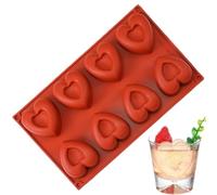Molde de silicona en forma de corazón, bandeja para tartas de silicona de 8 cavidades - Moldes de caramelo | para decoraciones de pasteles de San Valentín, confitería, caramelos y artes de resina