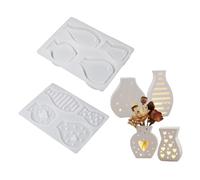 Molde De Silicona En Forma De Corazón De Uso Múltiple Lunares a Rayas Para Joyería Jarrones Florales Suministros Artesanales Decoración Del Hogar Molde De Silicona Para Hormigón