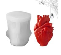 Molde de silicona en forma de corazón, hecho a mano 3D con forma de corazón humano, herramienta manual antiadherente para magdalenas, postre, arcilla, cemento, chocolate, jabón