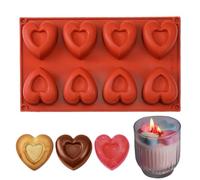 Molde De Silicona En Forma De Corazón - Olla Flexible De 8 Cavidades, Molde Para Caramelos De Chocolate Y Jabón | Decoración De Pasteles, Dulces Para San, Dulces Para Las Fiestas, Arte De Resina Hace