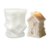 Molde de Silicona en Forma de Panal - Silicona con Forma de y Flores en Casa de Pie,Moldes de para Velas,para Jabón, Chocolate, Oficina, Hogar, Escritorio, Escuela, Dormitorio