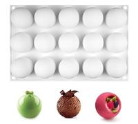 Molde De Silicona Esfera, Ø42mm 15 Cavidades Molde De Chocolate De Bola Redonda, Molde De Silicona Esférico, Molde Silicona Semiesfera,Moldes de Chocolate de Media Esfera,para Pasteles Mousses de Domo