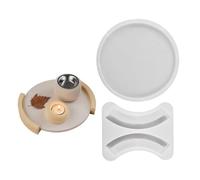 Molde de silicona fácil de usar para crear bandejas decorativas con textura de silicona de forma redonda para regalar moldes redondos hechos a mano