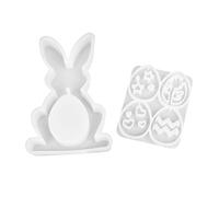 Molde de silicona fácil de usar para diseñar adornos de conejos y anillos colgantes, adornos de huevos para hacer joyas, molde de fácil liberación