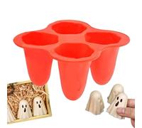 Molde De Silicona Fantasma - Moldes Para Hornear Fantasmas De Halloween | 4 Cavidades Reutilizables Para Fondant Cera Hielo Caramelo Galletas Repostería Adultos