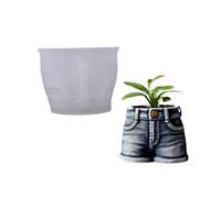 Molde de silicona flexible con forma de jeans para macetero hecho a mano, resina, arte, hormigón y almacenamiento decorativo, diseño de jeans