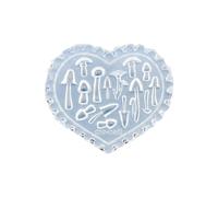 Molde de silicona flexible con múltiples patrones para uñas, diseño de hongos y corazones, molde de silicona para uñas