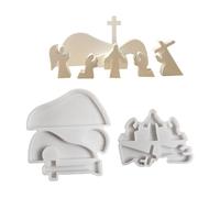 Molde de silicona flexible con temática religiosa para decoración de yeso resistente a la temperatura para decoración de escritorio, cemento de silicona