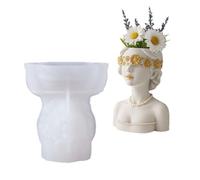 Molde de silicona flexible "Masked Lady" para cemento, hormigón, macetas decorativas y la creación de resina flexible, molde de silicona "Masked Lady " para macetas