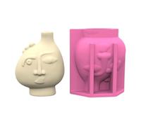 Molde de Silicona Flexible Multifauntal Jarrón de Silicona Moldes Para Hacer Maravilloso Plantador Facial Abstracto Y Jarrón Molde de Fundición de Hormigón Artesanía