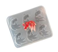 Molde de silicona flexible para accesorios de resina hechos a mano, llavero con forma de pez y molde decorativo de resina UV
