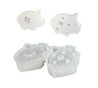 Molde de silicona flexible para candelabros con forma de cerdito con tréboles, molde de lámpara de yeso para hacer joyas, decoración del hogar
