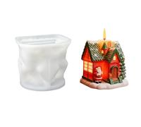 Molde de silicona flexible para casa de nieve para Navidad y resina, decoración de escritorio, molde de casa de nieve