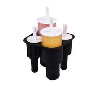 Molde de silicona flexible para paletas de fácil liberación, 4 cavidades, para hacer polos de hielo, herramienta de cocina, molde grande