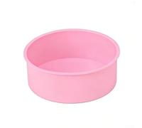 Molde de silicona flexible reutilizable para hornear tarta de queso, mousse, pastel de chocolate y otros tipos de postres antiadherentes (8 pulgadas rosado)
