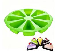 Molde De Silicona for Tartas De 8 Cavidades for Hornear | Molde Reutilizable for Quiche, Pizza, Pastel Y Rebanadas De Arcilla Polimérica | Sartenes Antiadherentes Fáciles De Limpiar(Green)