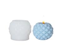 Molde de silicona for vela aromaterapia con pilar geométrico, decoración bolas artesanales, molde piedra fragante hecho a mano, 4 Uds para Velas(White02)