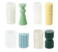 Molde de silicona for velas, bola tejida, molde for, geometría en espiral, cilíndrico, 2/4 Uds Para Velas(White15 4PCS)