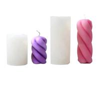 Molde de silicona for velas, bola tejida, molde for, geometría en espiral, cilíndrico, 2/4 Uds Para Velas(2 pcs White09)