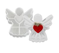 Molde de silicona genérico, diseño de corazón de ángel 3D, forma de corazón de ángel, interior liso, textura fina, ideal para adornos de resina hechos a mano, barras de jabón, velas, yeso, FI