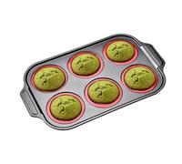 Molde de silicona genérico para magdalenas antiadherente de 6 cavidades | Molde bandeja para hornear, para desayuno, postres, chocolate, huevo, horno, freidora de aire,
