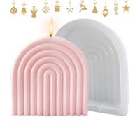 Molde de silicona geométrico - Moldes de jabón de puente de arcoíris de línea geométrica única | Molde decorativo de silicona para velas, molde de jabón ondulado de línea geométrica para artesanías de