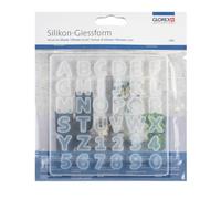 Molde de silicona GLOREX «ABC», 13,3 x 13,5 cm, blanco | Molde reutilizable para proyectos de moldeado personalizados y objetos decorativos creativos, número de artículo 6 2702 529