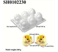Molde de silicona grande para pastel de mousse de hámster, lindo molde para velas de aromaterapia