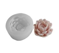Molde de silicona, hermosos adornos de arcilla, moldes de estatua con forma de flor de loto, molde de vela de silicona para manualidades de pasteles