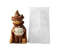 Molde de silicona Highland Cow Halloween - Molde de fundición de velas 3D con sombrero de y calabaza - Molde de fundición para velas, jabón y resina epoxi - DIY Halloween decoración y regalos