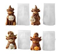 Molde de silicona Highland Cow Halloween - Molde de fundición de velas 3D con sombrero de y calabaza - Molde de fundición para velas, jabón y resina epoxi - DIY Halloween decoración y regalos