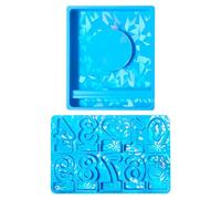 Molde de silicona holográfico para candelabro, soporte con forma de número, moldes de yeso, decoraciones y herramientas para hacer joyas